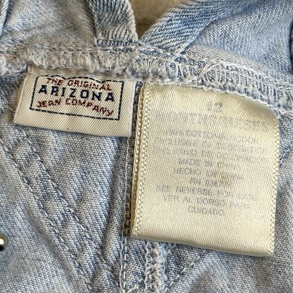 Y2K Little Arizona Jean Co Size 12 Month Overalls Shorts Light Wash Blue Denim - Picture 9 of 10